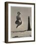 Woman Jumping in Front of Cape Florida Lighthouse, C.1975-null-Framed Giclee Print