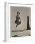 Woman Jumping in Front of Cape Florida Lighthouse, C.1975-null-Framed Giclee Print