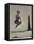 Woman Jumping in Front of Cape Florida Lighthouse, C.1975-null-Framed Stretched Canvas