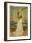 Woman Kissing Love Letter-null-Framed Giclee Print