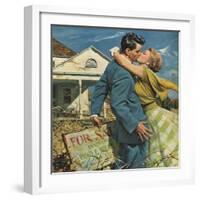 Woman Kissing Man, 1955-null-Framed Giclee Print