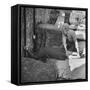 Woman Kissing the Blarney Stone-Hans Wild-Framed Stretched Canvas