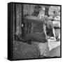 Woman Kissing the Blarney Stone-Hans Wild-Framed Stretched Canvas