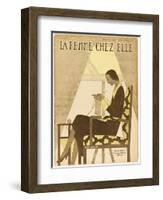 Woman Knitting 1929-null-Framed Photographic Print