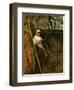 Woman Knitting-Silvestro Lega-Framed Premium Giclee Print