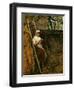 Woman Knitting-Silvestro Lega-Framed Premium Giclee Print