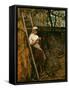 Woman Knitting-Silvestro Lega-Framed Stretched Canvas