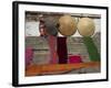 Woman Laying Saris Out to Dry, Varanasi, Uttar Pradesh, India-David Beatty-Framed Photographic Print