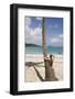 Woman Leaning on Palm Tree at Magens Bay-Macduff Everton-Framed Photographic Print