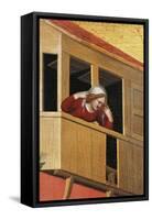 Woman Leaning over Balcony-Simone Martini-Framed Stretched Canvas