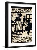 Woman! Learn Your Letters!, 1923-Elizaveta Sergeevna Kruglikova-Framed Giclee Print