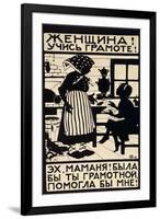 Woman! Learn Your Letters!, 1923-Elizaveta Sergeevna Kruglikova-Framed Giclee Print