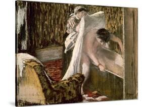 Woman Leaving Her Bath, 1877-Edgar Degas-Stretched Canvas