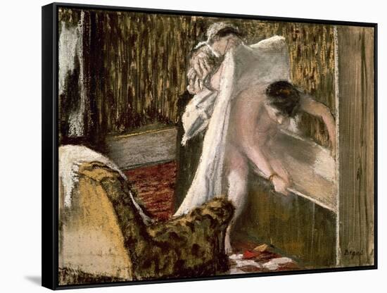 Woman Leaving Her Bath, 1877-Edgar Degas-Framed Stretched Canvas