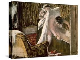 Woman Leaving Her Bath, 1877-Edgar Degas-Stretched Canvas