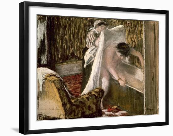 Woman Leaving Her Bath, 1877-Edgar Degas-Framed Giclee Print