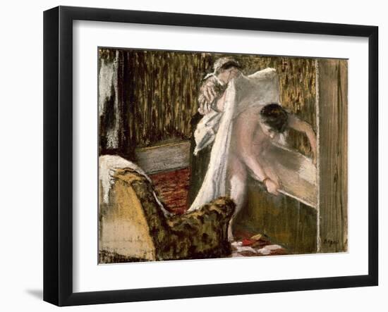 Woman Leaving Her Bath, 1877-Edgar Degas-Framed Giclee Print