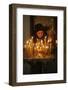 Woman lighting a candle, Trinity Cathedral-Godong-Framed Photographic Print