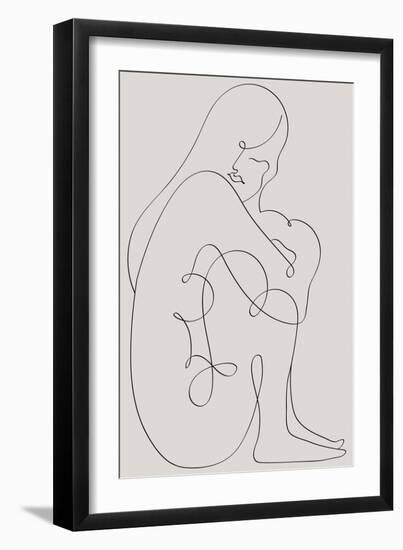 Woman Lines Black-1x Studio II-Framed Giclee Print