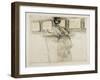 Woman Looking at Watteau Drawings in the Louvre, C. 1895-Paul Cesar Helleu-Framed Giclee Print