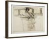 Woman Looking at Watteau Drawings in the Louvre, C. 1895-Paul Cesar Helleu-Framed Giclee Print