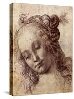 Woman Looking Down-Andrea del Verrocchio-Stretched Canvas