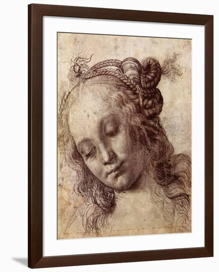 Woman Looking Down-Andrea del Verrocchio-Framed Giclee Print