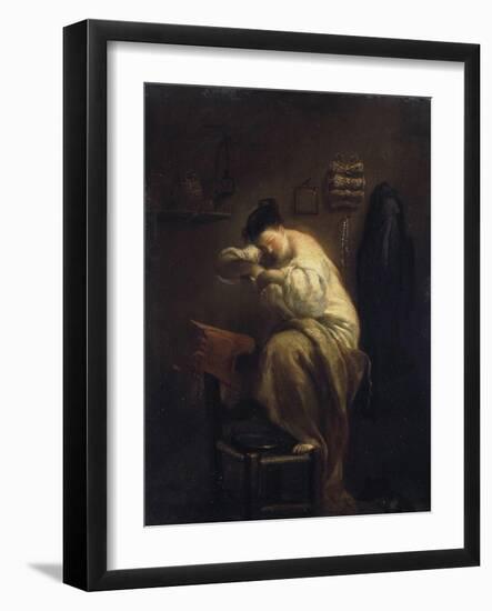 Woman Looking for Fleas, 1710S-Giuseppe Maria Crespi-Framed Giclee Print