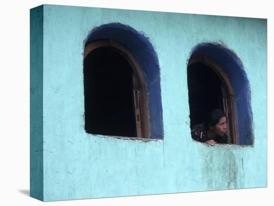 Woman Looking Out of Window, Chichicastenango, Guatemala-Judith Haden-Stretched Canvas