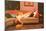 Woman Lounging on Couch, Retro-null-Mounted Art Print