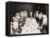 Woman Lunching with Twelve Santa Clauses-null-Framed Stretched Canvas