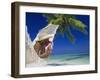 Woman Lying in a Hammock, Maldives Island-Angelo Cavalli-Framed Premium Photographic Print