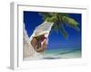 Woman Lying in a Hammock, Maldives Island-Angelo Cavalli-Framed Premium Photographic Print