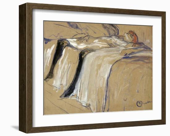 Woman Lying on Her Back - Lassitude, Study for "Elles", 1896-Henri de Toulouse-Lautrec-Framed Giclee Print