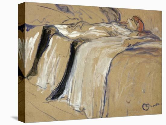 Woman Lying on Her Back - Lassitude, Study for "Elles", 1896-Henri de Toulouse-Lautrec-Stretched Canvas