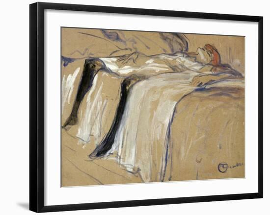 Woman Lying on Her Back - Lassitude, Study for "Elles", 1896-Henri de Toulouse-Lautrec-Framed Giclee Print