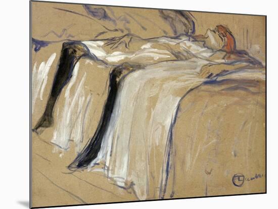 Woman Lying on Her Back - Lassitude, Study for "Elles", 1896-Henri de Toulouse-Lautrec-Mounted Giclee Print