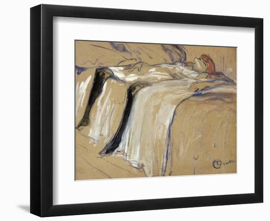 Woman Lying on Her Back - Lassitude, Study for "Elles", 1896-Henri de Toulouse-Lautrec-Framed Premium Giclee Print