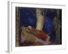 Woman Lying under the Tree-Odilon Redon-Framed Giclee Print