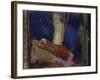 Woman Lying under the Tree-Odilon Redon-Framed Giclee Print