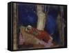 Woman Lying under the Tree-Odilon Redon-Framed Stretched Canvas
