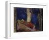 Woman Lying under the Tree-Odilon Redon-Framed Giclee Print