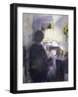 Woman Machining-John Lidzey-Framed Giclee Print