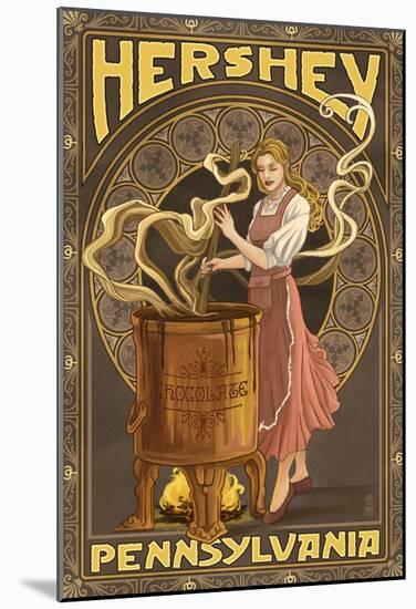 Woman Making Chocolate - Hershey, Pennsylvania-null-Mounted Poster