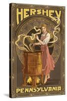 Woman Making Chocolate - Hershey, Pennsylvania-Lantern Press-Stretched Canvas