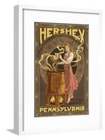 Woman Making Chocolate - Hershey, Pennsylvania-Lantern Press-Framed Art Print
