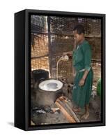 Woman Making Injera, the Staple Diet, Ethiopia, Africa-Gavin Hellier-Framed Stretched Canvas