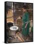 Woman Making Injera, the Staple Diet, Ethiopia, Africa-Gavin Hellier-Framed Stretched Canvas