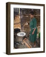 Woman Making Injera, the Staple Diet, Ethiopia, Africa-Gavin Hellier-Framed Photographic Print