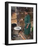 Woman Making Injera, the Staple Diet, Ethiopia, Africa-Gavin Hellier-Framed Photographic Print